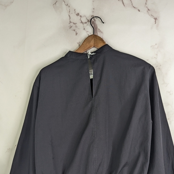 Everlane Blouse Women Black Crop The Mock Neck Bubble Top Cotton Long Balloon - Picture 8 of 15